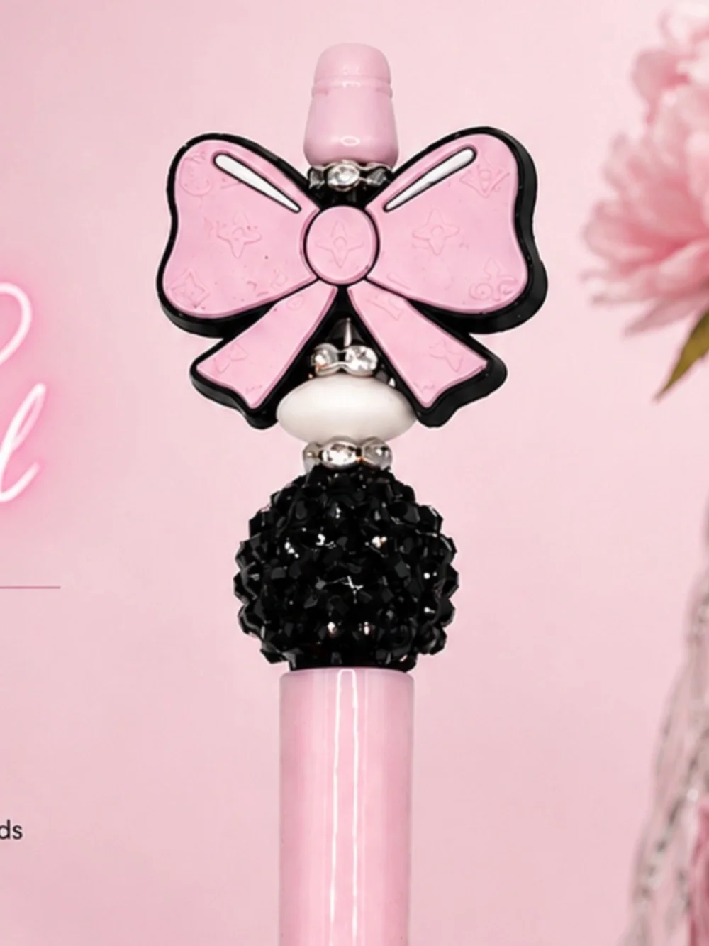 Pink Bow Sparkle Pen